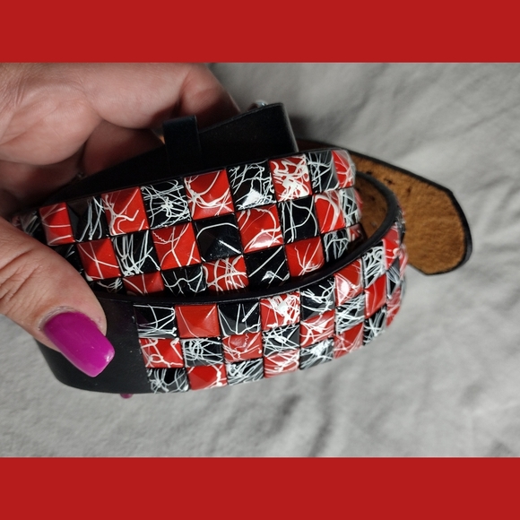 Vintage studded tile belt - Picture 2 of 2